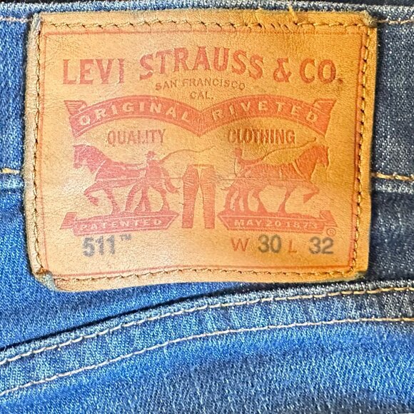Levi's 511 Slim Fit W30 L30 Dark Wash Denim Jeans - Picture 5 of 7